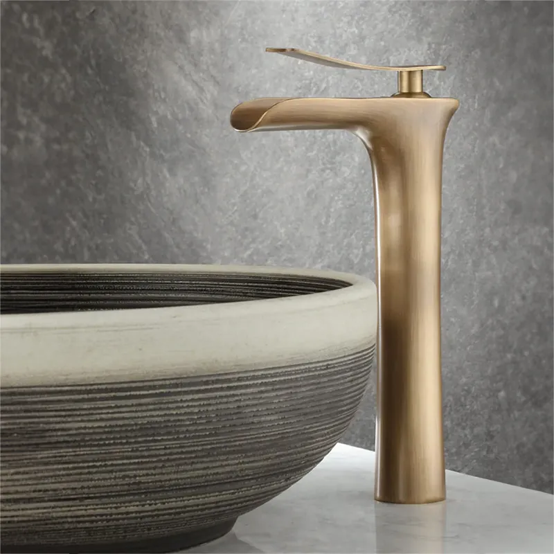 Baterie chiuvetă culoare auriu periat înălțime 28 cm material alamă model Laguna Antique Brushed Gold High [2]