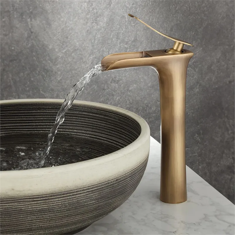 Baterie chiuvetă culoare auriu periat înălțime 28 cm material alamă model Laguna Antique Brushed Gold High [3]