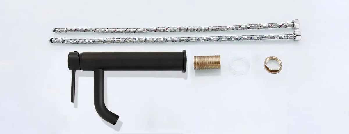 Baterie chiuvetă culoare negru mat înălțime 28 cm material alamă model Lungo Black High [5]