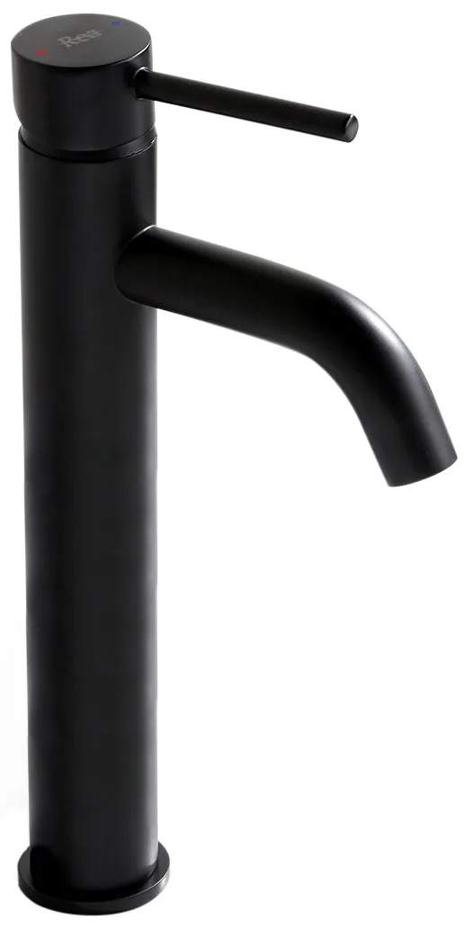 Baterie chiuvetă culoare neagră înălțime 28 cm material alamă model Lungo Black High