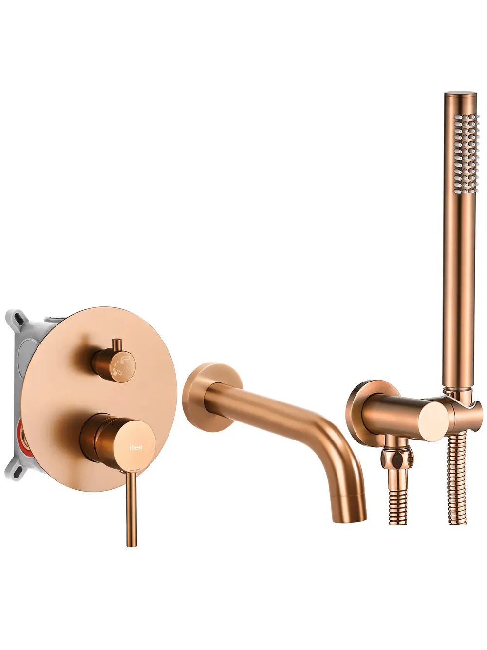 TOATE PRODUSELE - Baterie pentru cadă încastrată finisaj cupru periat model Lungo Brush Copper