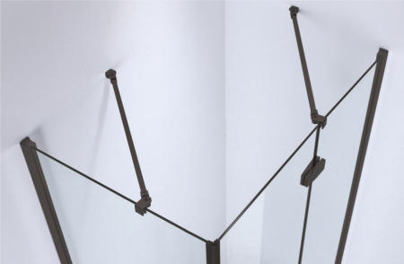Cabină duș batantă de colț mărime 120x80 cm culoare negru mat sticlă securizată de 8 mm model WST 02 [3]