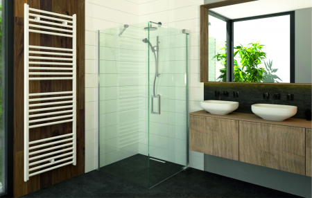 Cabine de duș - Cabină duș batantă de colț mărime 70x70 cm culoare crom lucios sticlă securizată de 8 mm model WST 03
