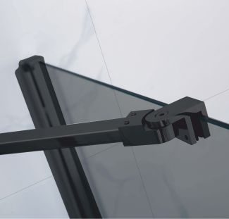 Cabină de duș batantă de colț mărime 80x80 cm culoare negru mat sticlă fumurie securizată de 8 mm model WST 03 [4]