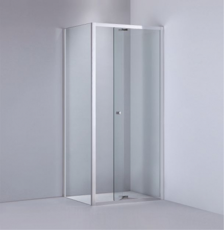 Cabină de duș pliabilă de colț mărime 100x80 cm culoare crom lucios sticlă securizată de 6 mm model WST 04 [1]