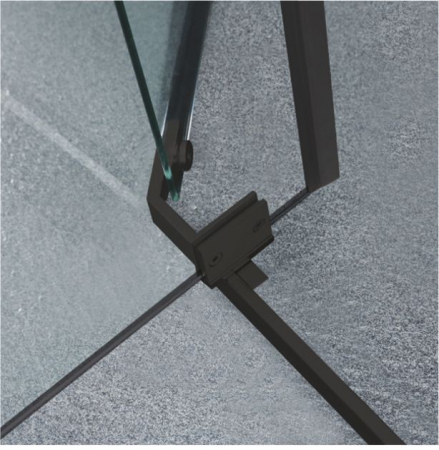 Cabină duș batantă de colț mărime 100x100 cm culoare negru mat sticlă securizată de 6 mm model WST 06 [7]