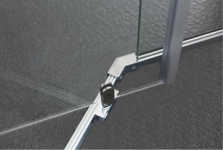 Cabină duș batantă de colț mărime 100x100 cm culoare crom lucios sticlă securizată de 6 mm model WST 06 [5]