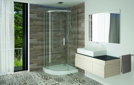 Cabină duș culisantă de colț mărime 90x90 cm culoare crom lucios sticlă securizată de 8 mm model WST 05
