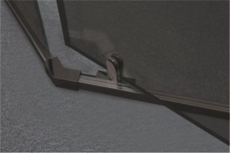 Cabină duș batantă de colț mărime 90x90 cm culoare negru mat sticlă securizată de 6 mm fumurie model WST 06 [4]