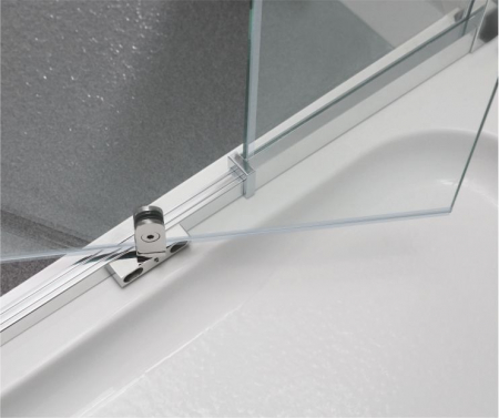 Cabină duș batantă de colț mărime 90x90 cm culoare crom lucios sticlă securizată de 6 mm model WST 09 [2]