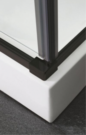 Cabină de duș batantă de colț mărime 90x90 cm culoare negru mat sticlă securizată de 6 mm model WST 09 [4]