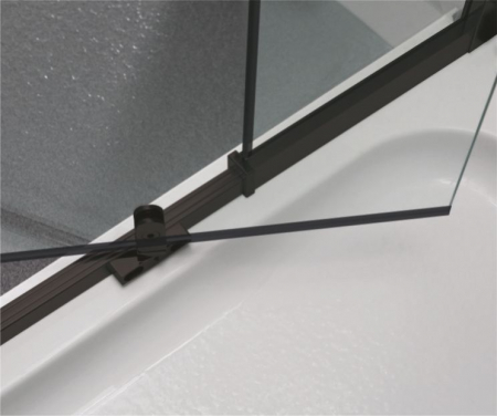 Cabină de duș batantă de colț mărime 90x90 cm culoare negru mat sticlă securizată de 6 mm model WST 09 [2]