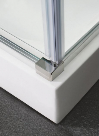 Cabină duș batantă de colț mărime 90x90 cm culoare crom lucios sticlă securizată de 6 mm model WST 09 [5]