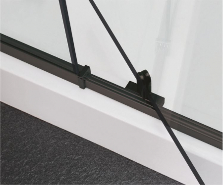 Cabină de duș batantă de colț mărime 90x90 cm culoare negru mat sticlă securizată de 6 mm model WST 09 [1]