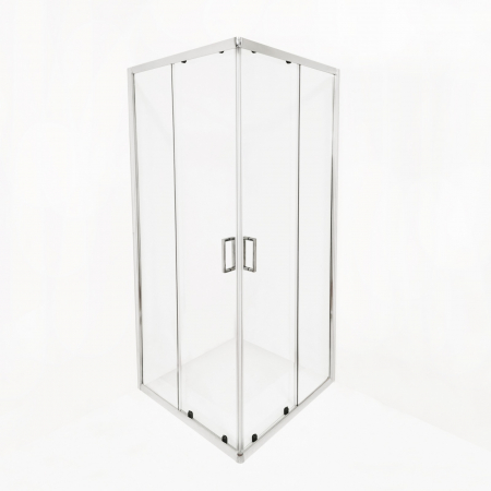 Cabină de duș culisantă de colț mărime 80x80 cm culoare crom lucios sticlă securizată de 6 mm model WST 13