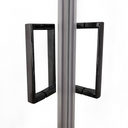 Cabină de duș culisantă de colț mărime 90x90 cm culoare negru mat sticlă securizată de 6 mm model WST 13 [8]
