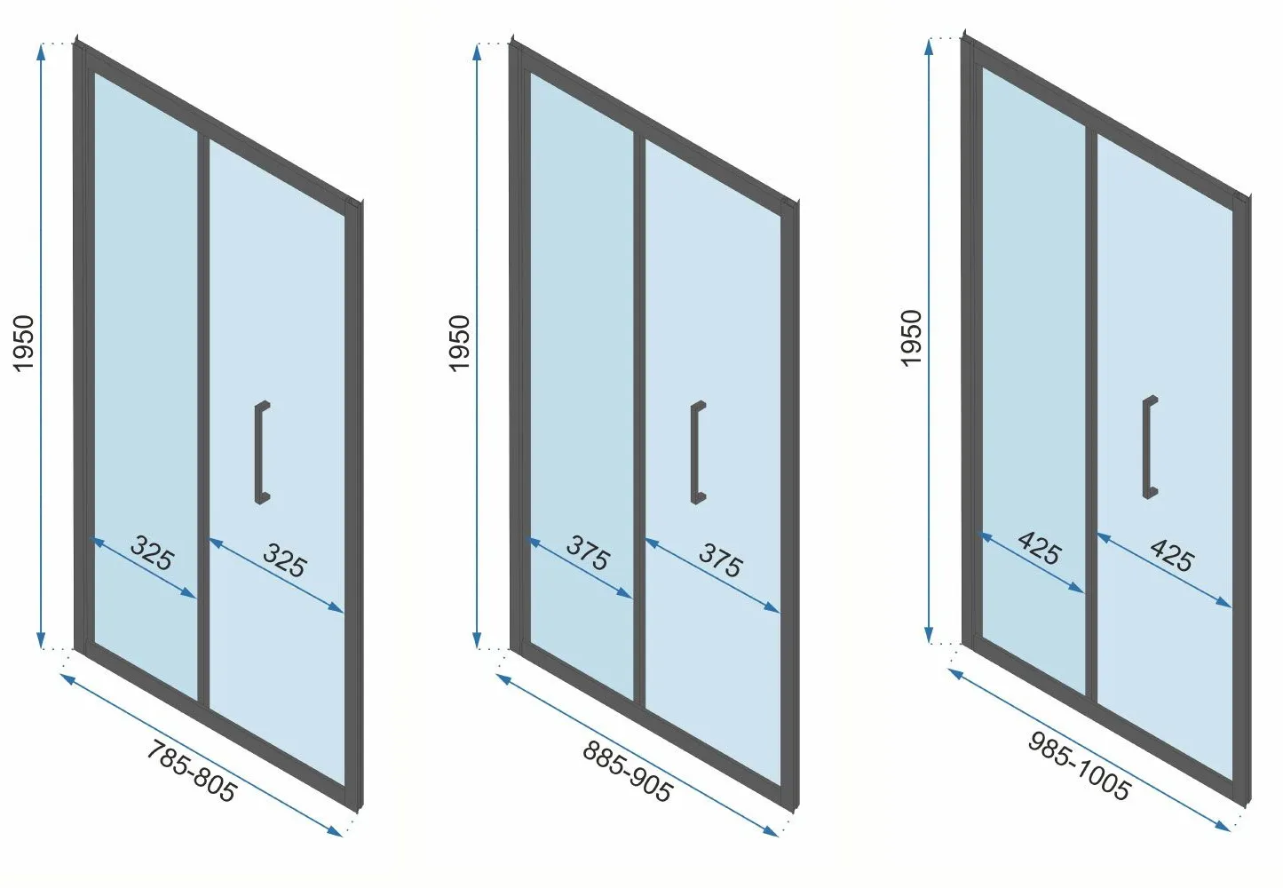 Cabină de duș pliabilă de perete mărime 80x90 cm culoare auriu lucios sticlă securizată de 6 mm model Rapid Fold Gold [5]