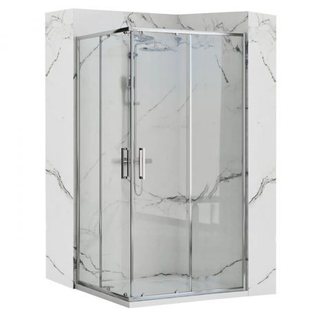 PROMOȚII - Cabină duș culisantă de colț mărime 80x100 culoare crom lucios sticlă securizată de 4 mm model Punto