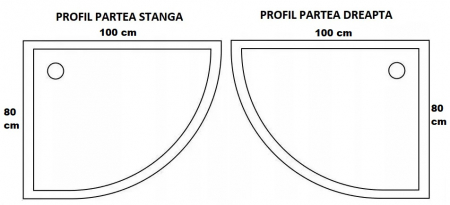 Cabină duș culisantă de colț mărime 80x100 finisaj negru mat cu cadiță duș albă sticlă securizată de 8 mm model Look [7]