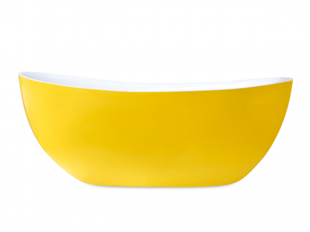 Cadă freestanding formă ovală 170x78x69 cm culoare alb și galben model Ariana [1]