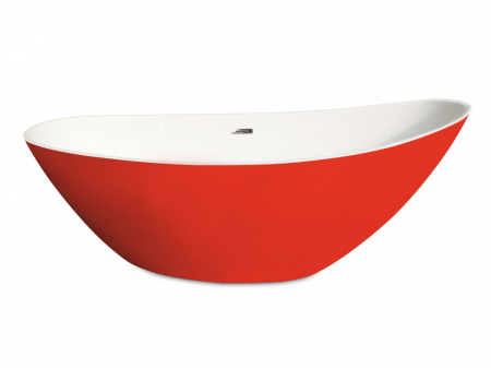 Căzi Freestanding - Cadă freestanding formă ovală 182x76x79 cm culoare alb și rosu model Renata