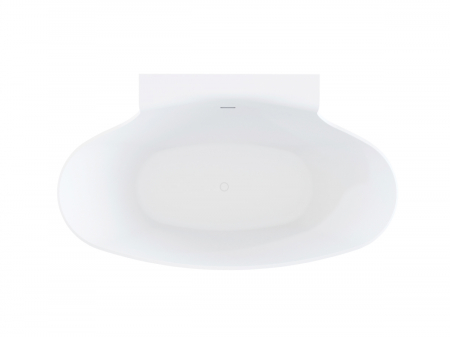 Cadă freestanding lipită de perete formă ovală 172x102x63 cm culoare albă model Stone Anna [4]