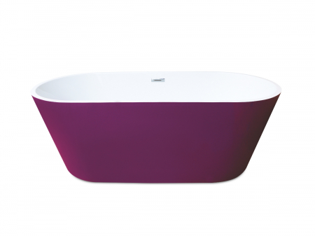 Căzi Freestanding - Cadă freestanding formă ovală 170x80x60 cm culoare alb și violet model Leea