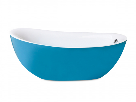 Cadă freestanding formă ovală 170x78x69 cm culoare alb și albastru model Ariana [1]