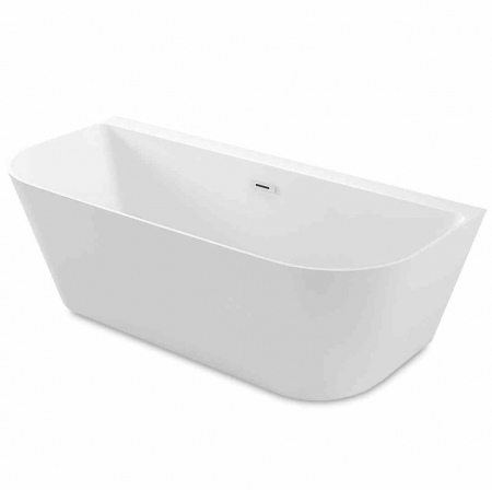 Cadă freestanding lipită de perete mărime 170x80x58 cm culoare albă formă dreptunghiulară model Olimpia White