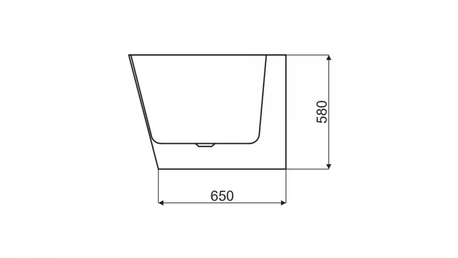 Cadă freestanding lipită de perete mărime 170x80x58 cm culoare albă formă dreptunghiulară model Olimpia White [4]