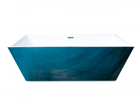 Căzi Freestanding - Cadă freestanding formă dreptunghiulară 170x80x59 cm culoare alb și albastru model Perla