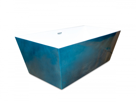Cadă freestanding formă dreptunghiulară 170x80x59 cm culoare alb și albastru model Perla [1]
