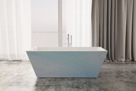 Cadă freestanding formă dreptunghiulară 170x80x59 cm culoare alb și albastru model Orhidee [4]