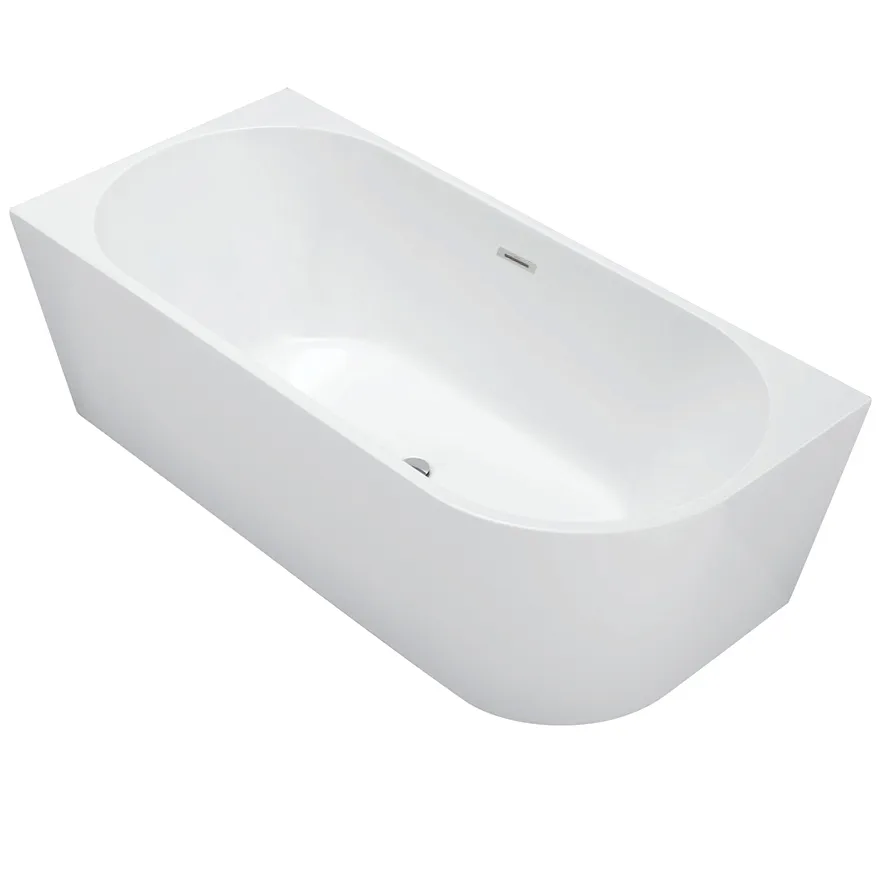 Căzi de baie pe colț - Cadă freestanding lipită de perete partea stângă formă dreptunghiulară 160x80x58 cm culoare albă model Sydney