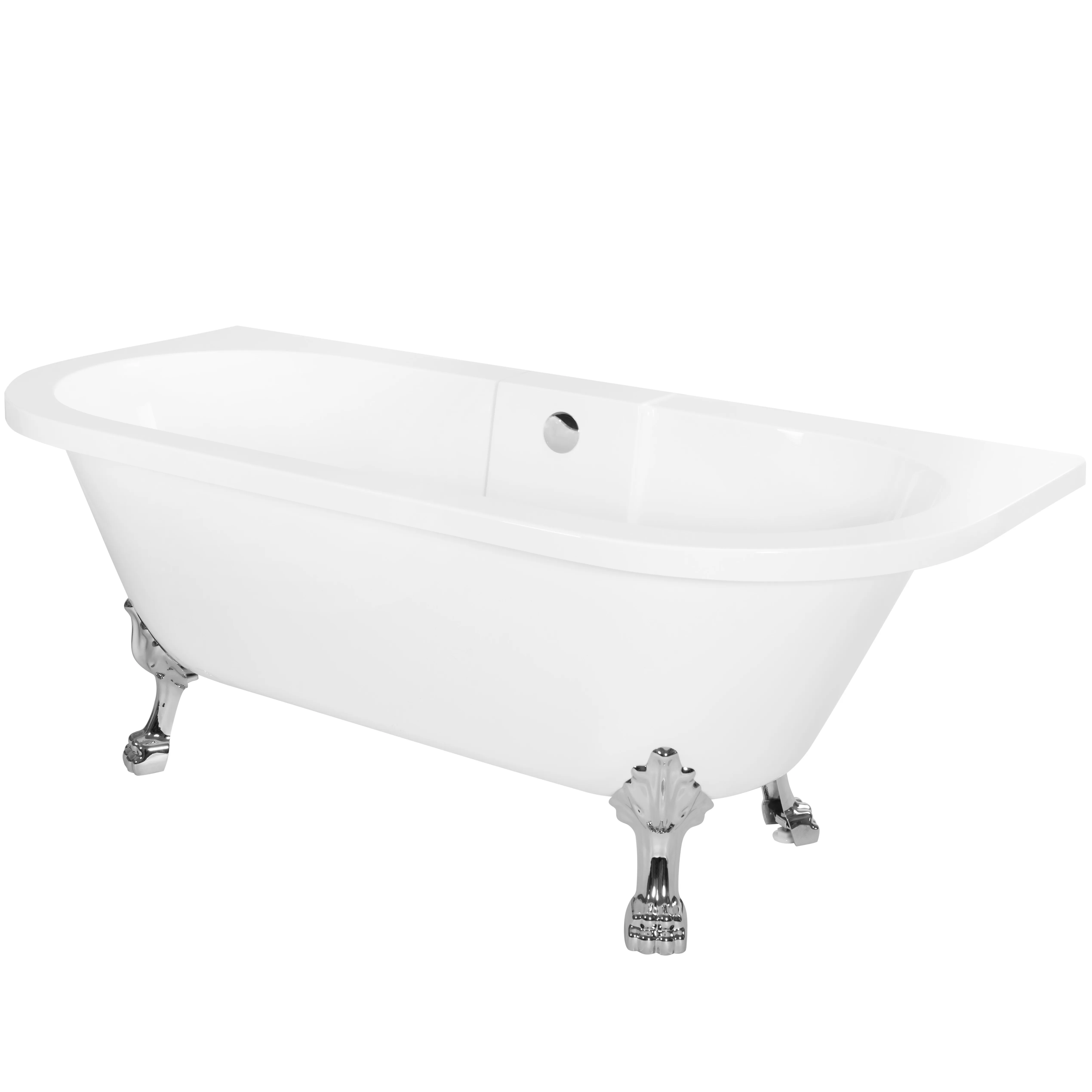Cadă freestanding lipită de perete formă dreptunghiulară 170x76x63 cm culoare albă model Korfu [2]