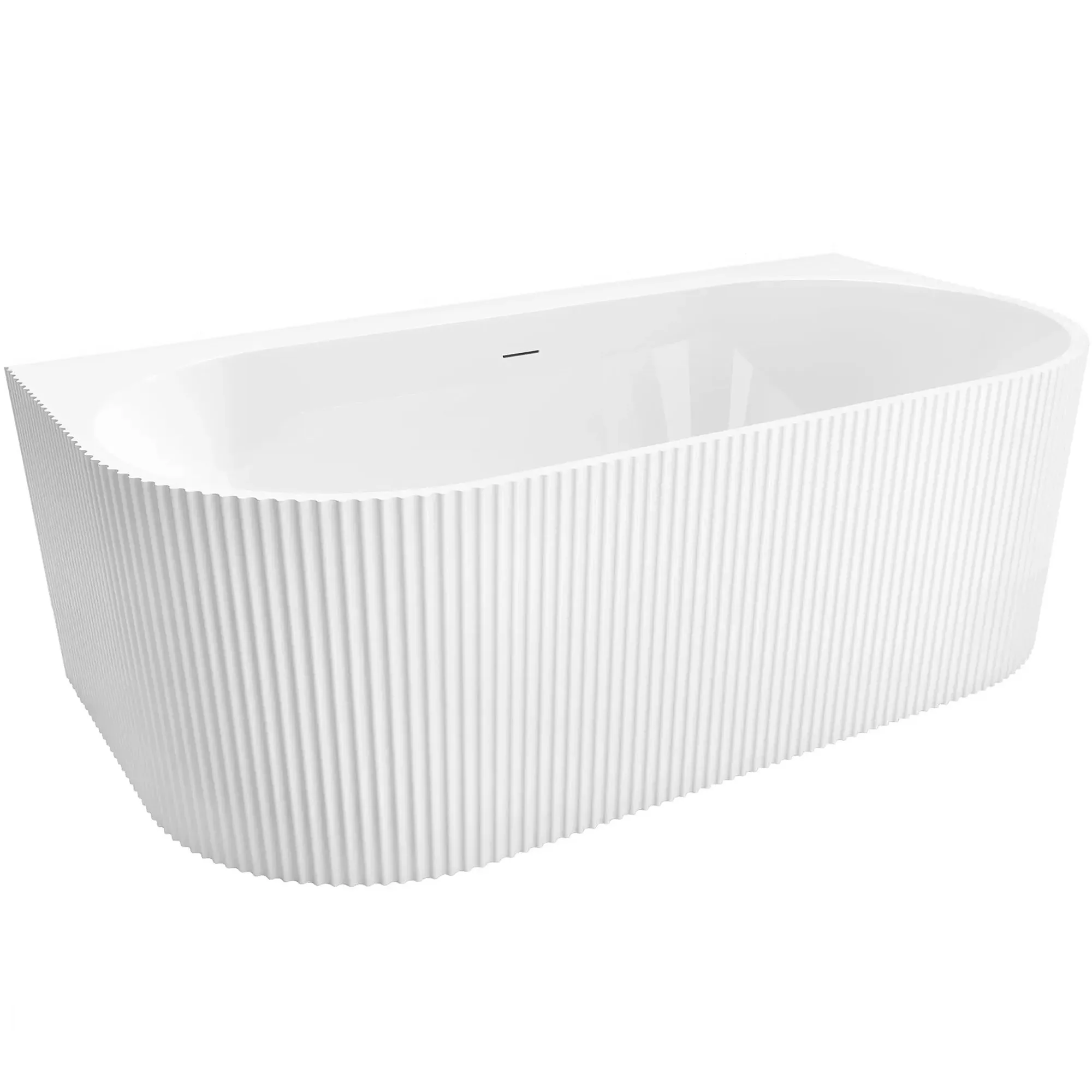 Cadă freestanding lipită de perete formă dreptunghiulară 170x74x59 cm culoare albă model Corso