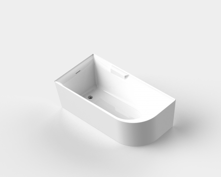 PROMOȚII - Cadă freestanding lipită de perete partea stângă formă dreptunghiulară 170x85x60 cm culoare albă model AT610L