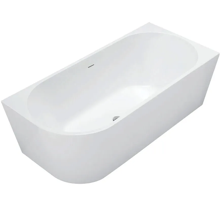 Căzi de baie pe colț - Cadă freestanding lipită de perete partea dreaptă formă dreptunghiulară 159x74x58 cm culoare albă model Sydney Bellanto
