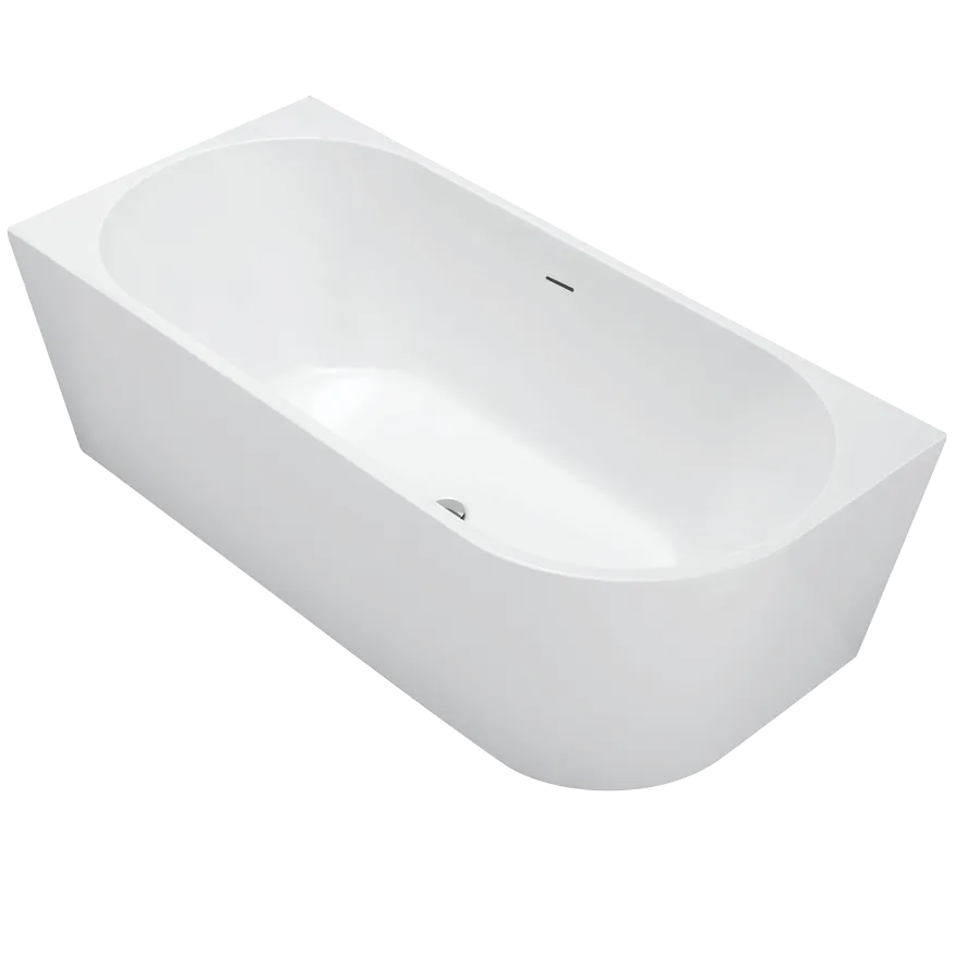Căzi de baie pe colț - Cadă freestanding lipită de perete partea stângă formă dreptunghiulară 159x74x58 cm culoare albă model Sydney Bellanto