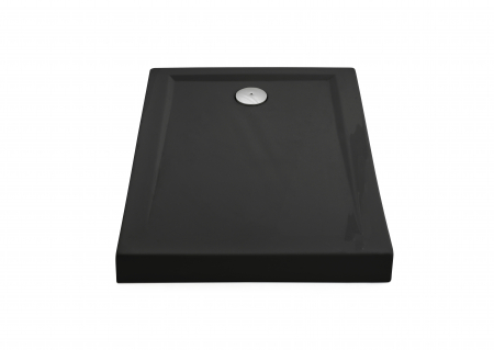 Cădiță de duș mărime 70x120 cm culoare negru lucios formă dreptunghiulară din acril sanitar model Achile Black [2]