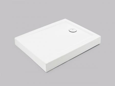 Cădiță de duș mărime 82x102 cm culoare alb lucios formă dreptunghiulară din acril sanitar model Aida White [2]