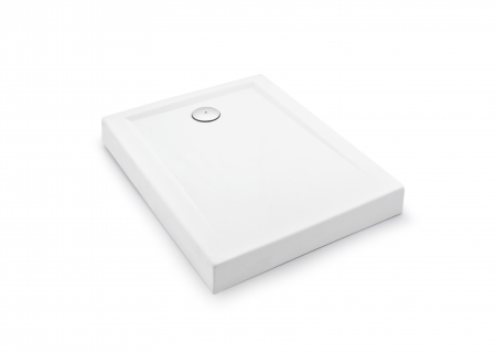 Cădiță de duș mărime 82x102 cm culoare alb lucios formă dreptunghiulară din acril sanitar model Aida White [3]