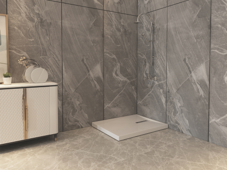 Cădiță de duș mărime 80x100 cm culoare alb lucios formă dreptunghiulară din acril sanitar model Atena White [6]