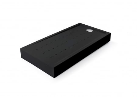 Cădiță duș mărime 72x140 cm culoare negru lucios formă dreptunghiulară din acril sanitar model Athos Black [1]