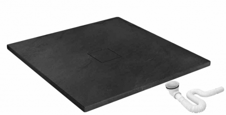 Cădiță duș mărime 90x120 cm culoare negru mat formă dreptunghiulară din acril mineral model Black Stone [1]