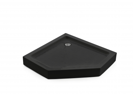 Cădiță de duș mărime 100x100 cm culoare negru lucios formă pătrată din acril sanitar model Cleo Black [2]