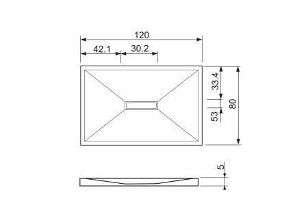 Cădiță de duș mărime 80x120 cm culoare negru lucios formă dreptunghiulară din acril sanitar model Dalia Black [3]