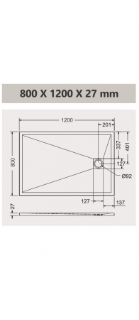 Cădiță de duș mărime 80x120 cm culoare negru mat formă dreptunghiulară din compozit model Eliza Black [4]