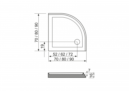 Cădiță duș mărime 70x70 cm culoare alb lucios formă pătrată din acril sanitar model Ema White [4]