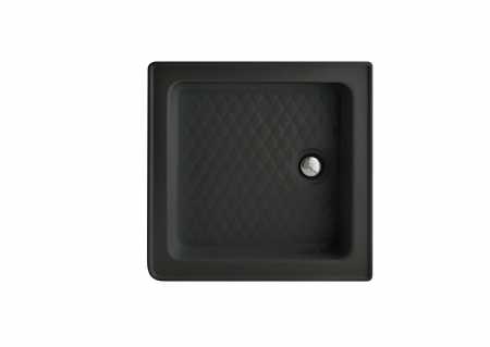 Cădiță de duș mărime 80x80 cm culoare negru lucios formă pătrată din acril sanitar model Erika Black